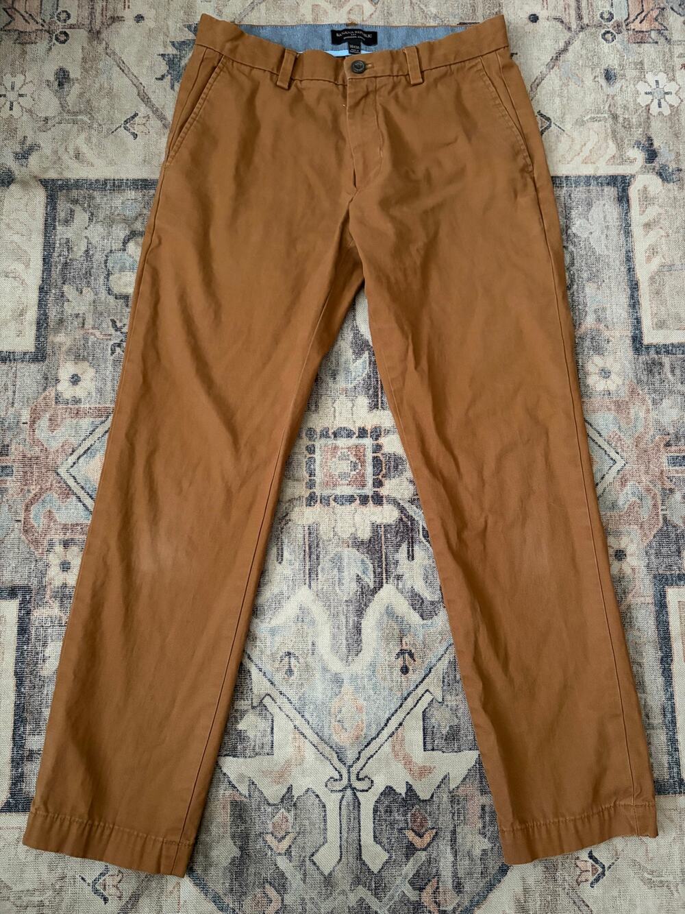 Banana Republic Emerson Chino Pants Mens 30x30 Oxford Brown Straight Fit